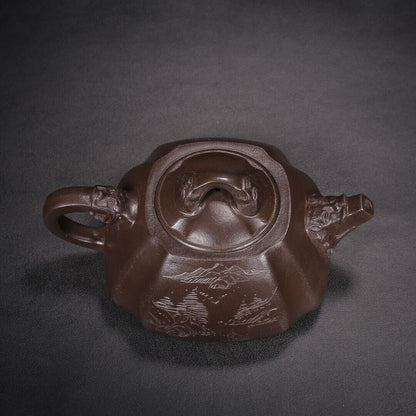 Chinese Yixing Zisha Clay Handmade Exquisite Teapot （龙头石瓢 底款：吴德盛）