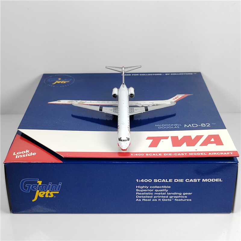 1:400 Geminijets TWA McDonnell Douglas MD-80 Passenger Airplane Diecast Model