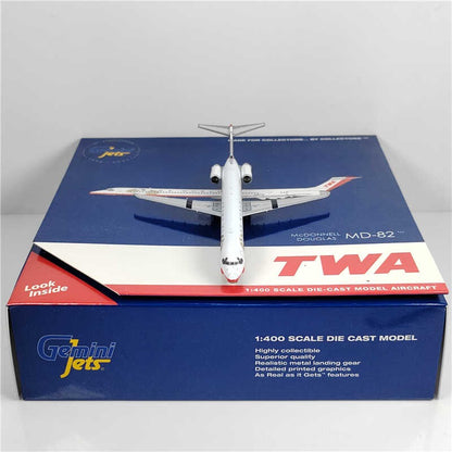 1:400 Geminijets TWA McDonnell Douglas MD-80 Passenger Airplane Diecast Model