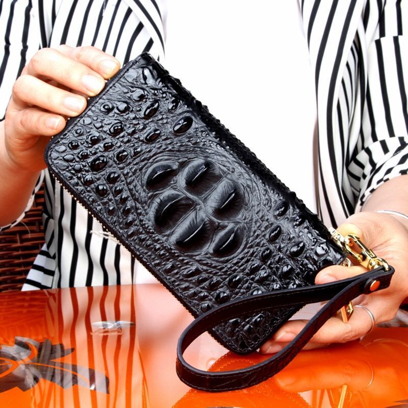 Genuine Leather Wallet Print Luxury Women Purse Cotton 17.5x4.5x9 Cm Traveling