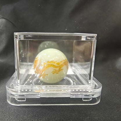 3cm Luminous Pearl Ornament Golden Dragon Pattern Glow Ball Desktop Decor