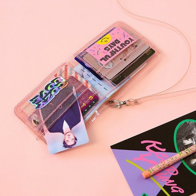 Wallet PVC Transparent Short Neck Girl Laser Coin Purse Women Clear Glittering