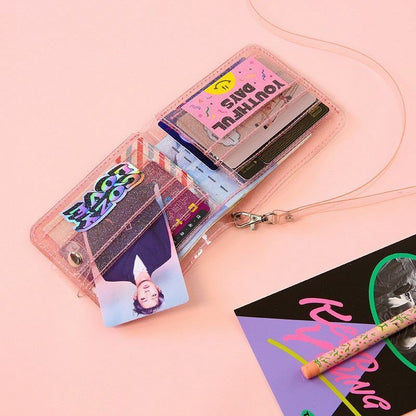 Wallet PVC Transparent Short Neck Girl Laser Coin Purse Women Clear Glittering