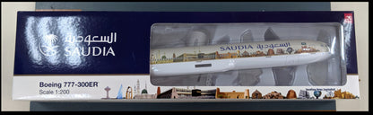 1:200 37CM Hogan SAUDIA BOEING 777-300ER Passenger Airplane ABS Plastic Model
