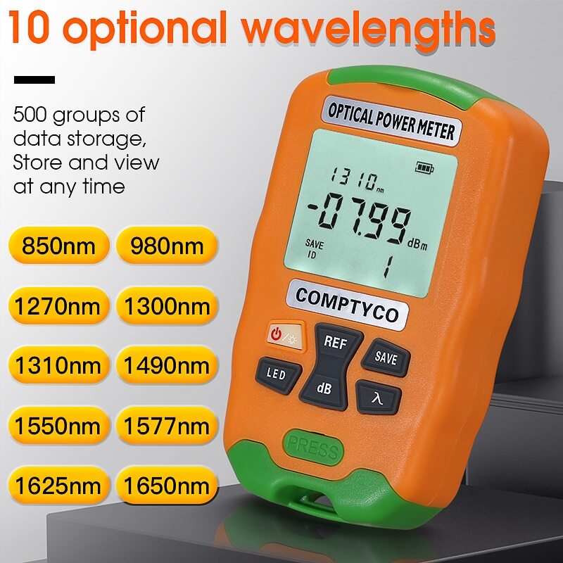AUA-D7 Handheld Fiber mini Optical Power Meter with LED Lighting -70+10dBm