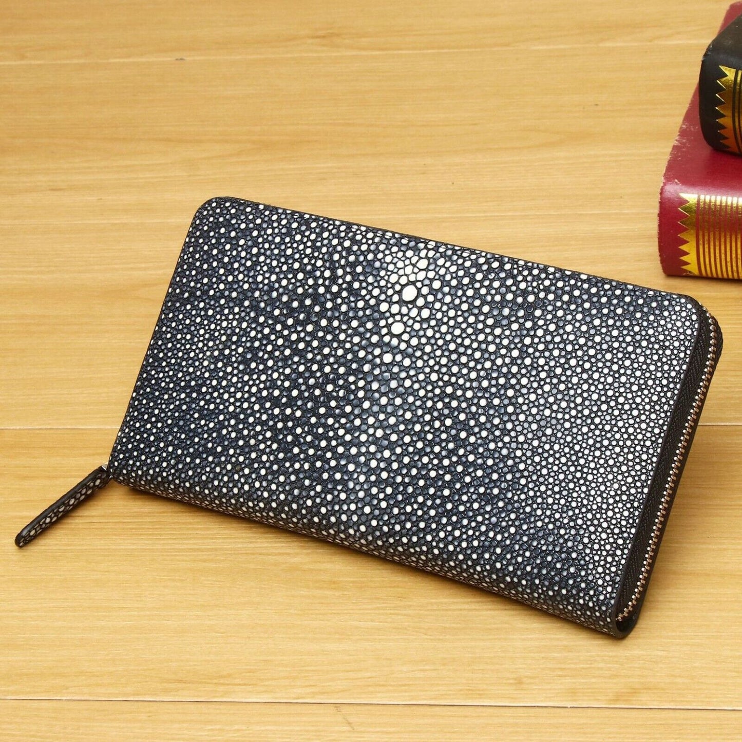 Devil fish pattern men's clutch bag, desinger long zipper wallet for men