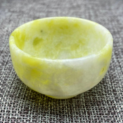 2 Pc Light Green Jade Carving Tea Set Classical Jade Teacup Gift Collection