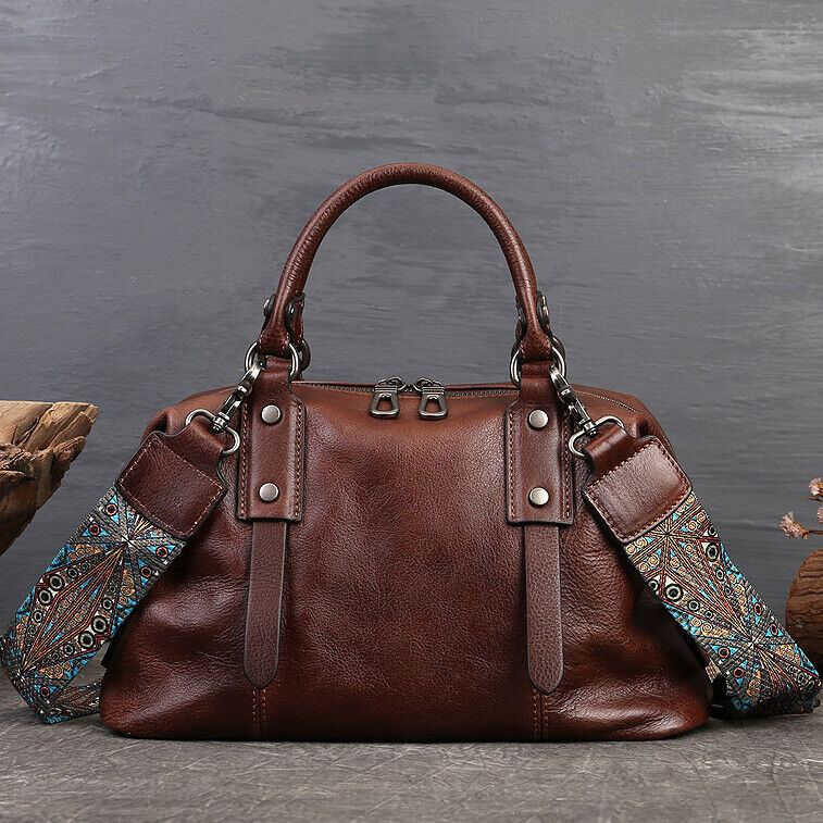 Luxury Women's Bag Retro Genuine Leather Handbag Tote Sling Shoulder Bag Hobo