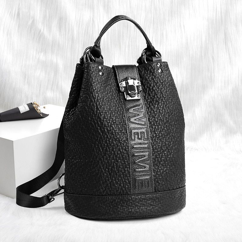 Sequins Leather Laptop Backpack Personality Lock Anti Theft Travel Back Pack 1PC