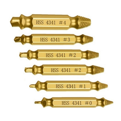 6Pcs Damaged Screw Extractor Drill Bit Stripped Broken Screw Bolt Remover Tool
