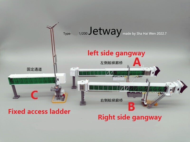 1/200 Airport Ground Service Aircraft Bridge Model Left+Fixed Access Ladder A+C