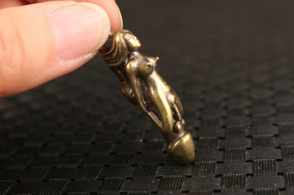 bronze mermaid man penis statue figure chinese collectable pendant A44