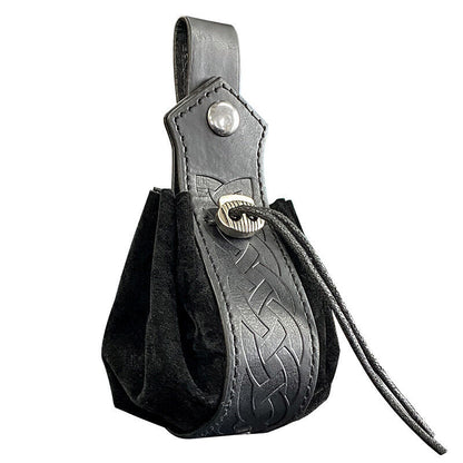 Faux Leather Suede Fabric Vintage Waist Bag Hanging Belt Coin Purse Medieval Cos