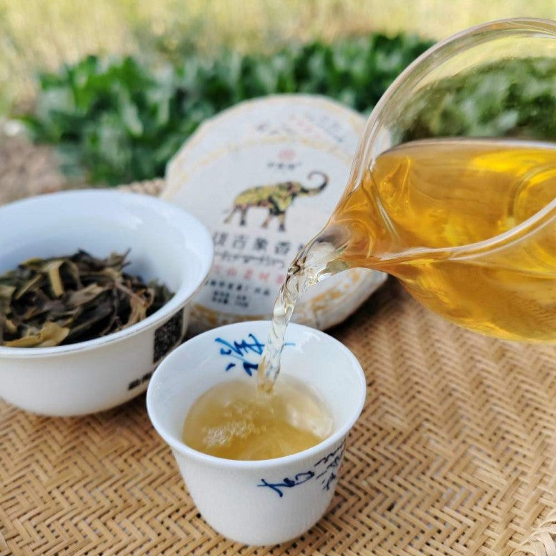100G raw Pu'er tea Daxueshan ancient tree mini tea cake Yunnan Mengku -