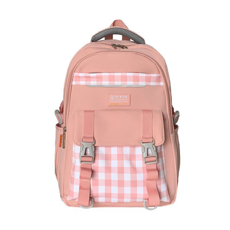 Plaid Waterproof College Backpack Laptop Traveling Book Backpack School Bag 1PC