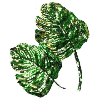 Clothing Applique Sew-On Patch Large Sequins Leaves Fashion DIY Jeans Decoration