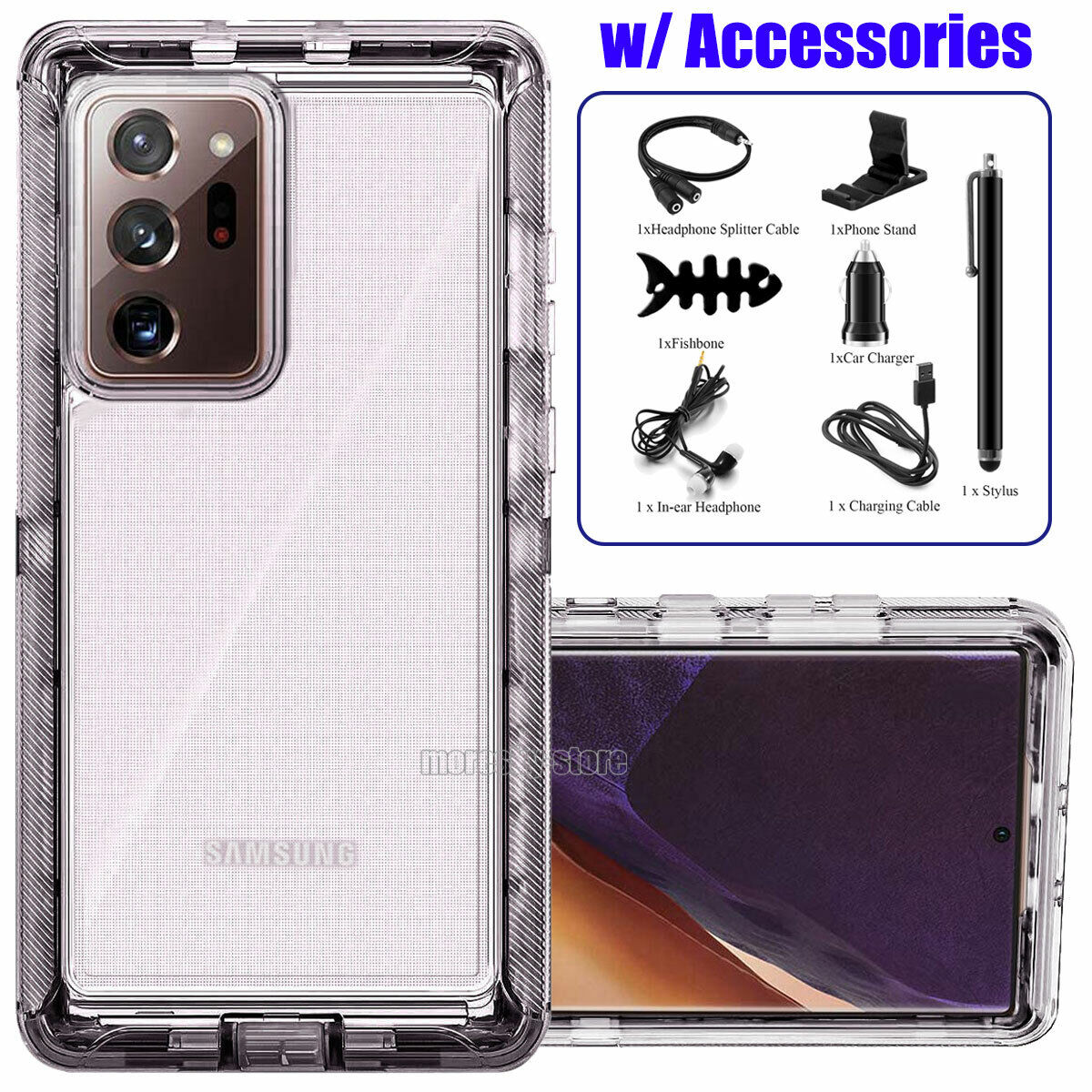 For Samsung Galaxy Note 20 Ultra 5G Transparent Case Clear Phone Cover Accessory
