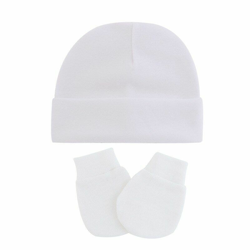 Hats Gloves 3pcs/Lot Solid Childrens Cotton Baby Winter Warm Cap Toddler Beanie