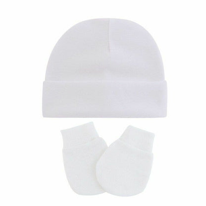 Hats Gloves 3pcs/Lot Solid Childrens Cotton Baby Winter Warm Cap Toddler Beanie