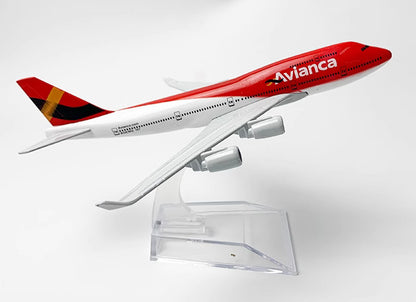 16cm Avianca BOEING 747-400 Passenger Aircraft Plane Diecast Airplane Model