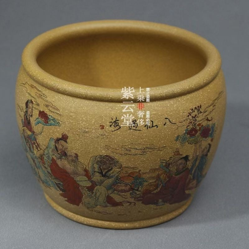Yixing Purple Clay Eight Immortals Cup Gold Section Clay Handmade Large Tea Cup