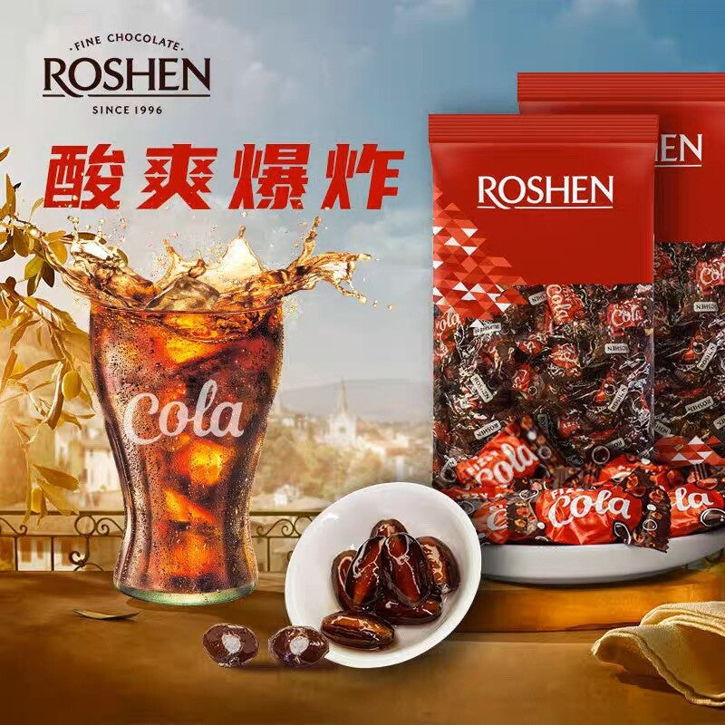 500g Effervescent Cola Sour Pop Candy Sweet Snacks ROSHEN Soda Flavored