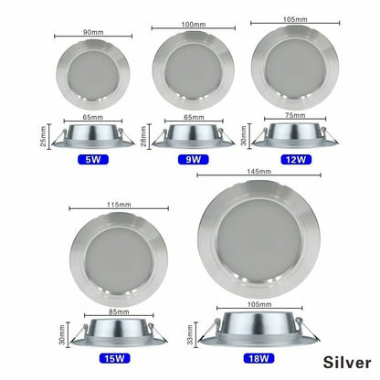 LED Downlight Ceiling Light 10pcs 220V 5W 9W 12W Recessed Round Led Panel Light