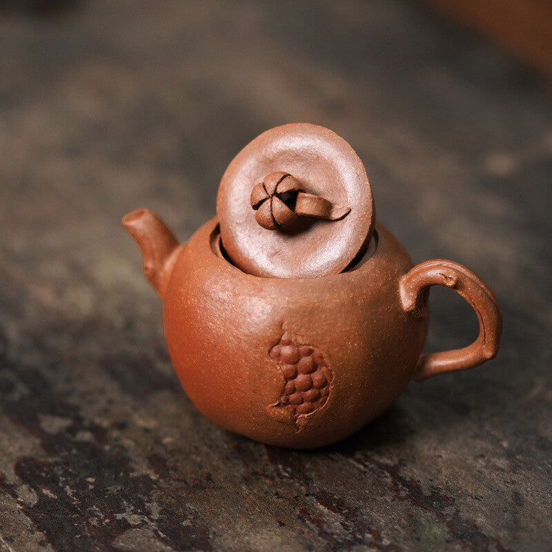 150ml Handmade Tea Pot Health Care Real Yixing Zisha Duan Clay Pot Pomegranate
