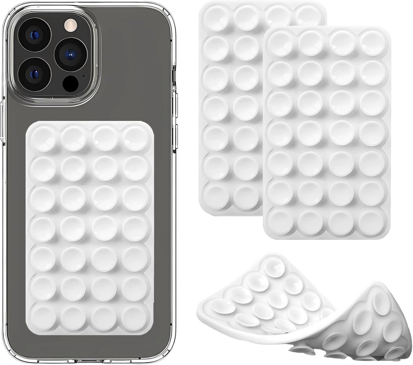 Silicone Double-Sided Suction Cup Phone Case Detachable Mount, Sticky Phone Grip