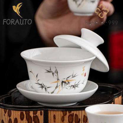 Jade Ceramics Gaiwan 180ml 6.2oz White Porcelain Chinese Tea Bowl