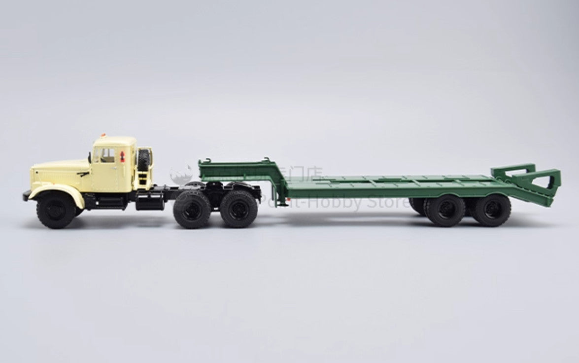 1:43 SSM KRAZ-258B1 CHMZAP-5523 Heavy Tractor Truck with Trailer Diecast Model