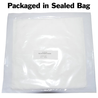 10 Pack 9 x 9 Inch Microfiber Precision Wipers, Lint-Free Polyester, Cleanroom
