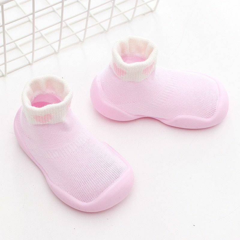 Unisex Baby Shoes First Walkers Toddler Girl Soft Rubber Knit Booties Anti-slip