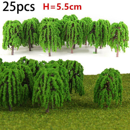 Artificial Miniature Tree 20-70Pcs Plastic Train Scenery Railroad Building Decor