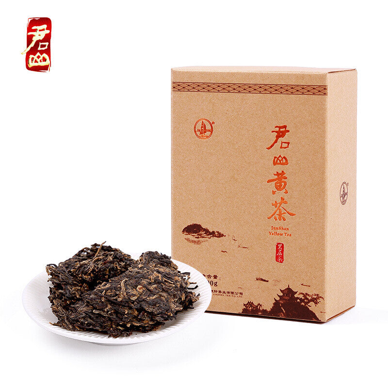 Junshan Yellow Tea Tian Zhi Yun Compressed Hunan Huang Cha Junshan Yinzhen 100g