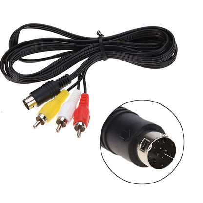 1.8M 9-Pin 3RCA Audio Video AV Cable Adapter Cord Wire For Sega Genesis 2 3