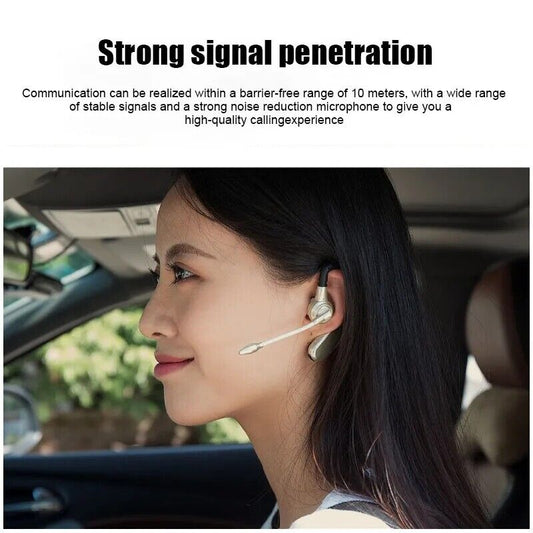 Trucker Wireless Bluetooth Earpiece Headset Dual Mic Earbud Noise Cancelling US