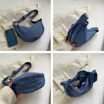 Hobos Side Shoulder Bag Nylon Plus Cotton Messenger Bag Travel Handbag 31*15*9CM
