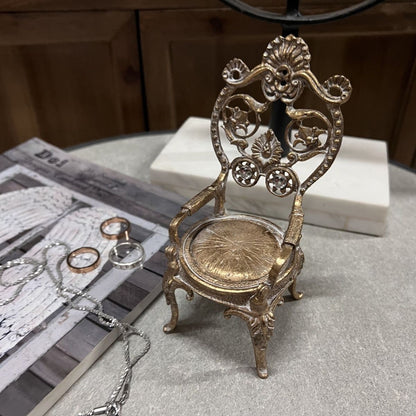 Antique Style European Iron Carved Chair Decor 7.5×15cm Alloy Ornament
