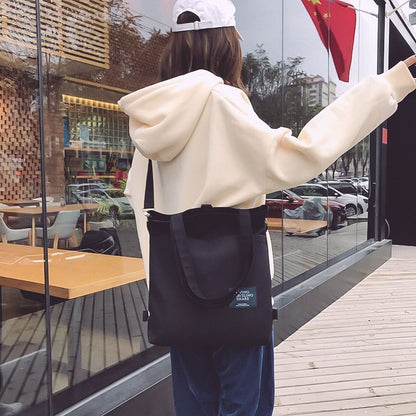Large Shoulder Bag Handbag Canvas School Backpack Crossbody Shopper Bag 33*38*4