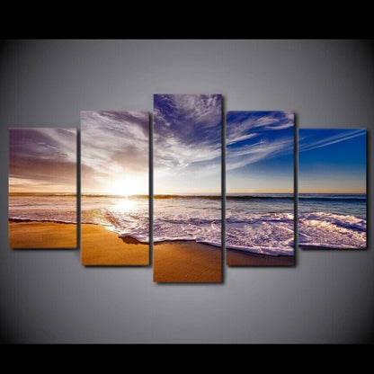5Pcs Wall Art Canvas Painting Picture Home Decor Modern Abstract Beach Shoreline