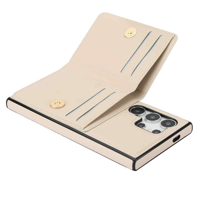 Wallet Case for Samsung Galaxy S25 + Plus Ultra with Card Holder Rotation Ring