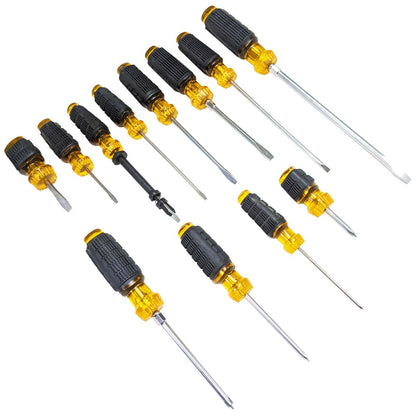 12 Piece Magnetic Screwdriver Set, Includes 8 Slotted & 4 Phillips Screwdrivers