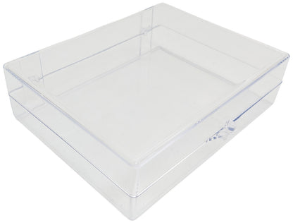 Small Clear Plastic Box, Rigid Hinged Polystyrene - 4 5⁄8 x 3 1⁄2 x 1 1⁄4"