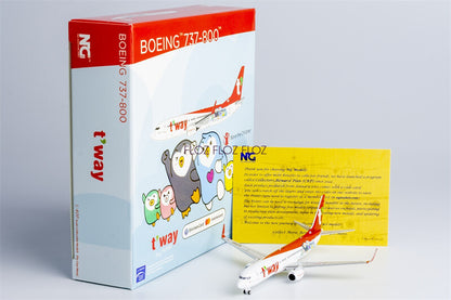 NG Models t'way Air for Boeing B737-800 HL8086 1:400 Aircraft Pre-built Model