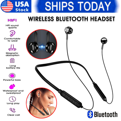 Bluetooth 5.0 Waterproof Earbuds Stereo Sport Wireless Headphones in Ear Headset