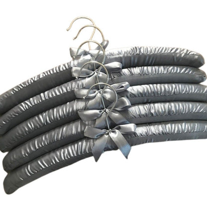 Clothes Hangers 5Pcs Wooden Fabric Coated Sponge Padded Hotel Shop Display Racks