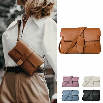 Convertible Real Leather Small Belt Bag Sling Pack Crossbody Clutch Fanny Pack