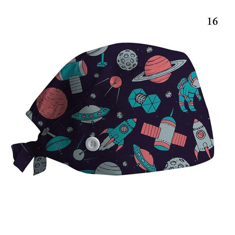 Printed Surgical Cap Adjustable Nurse Cap Baotou Cap Surgical Cap Christmas Hat