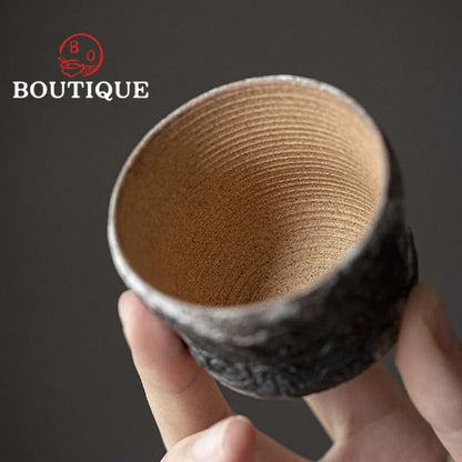 60ml Handmade Relief Ceramic Tea Cup Creative Kung Fu Tea Set Gift Household